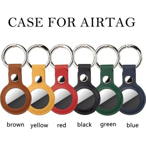 Leather Case For AirTag luxurious Skin Protective Cover For 2021 AirTags Keychain Anti-Lost Anti-Scratch