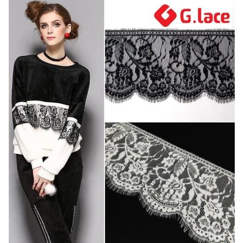 GLace Eyelash lace 3M/Lot 16.5cm width collar lace DIY wedding underwear lace accessories clothing dress decorationTX059
