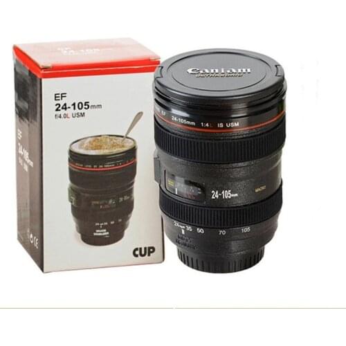 New Caniam SLR Camera 24-105mm Lens Plastic Coffee Milk Tea MUG 400ML Travel Mug Creative Cups And Mugs With Lid