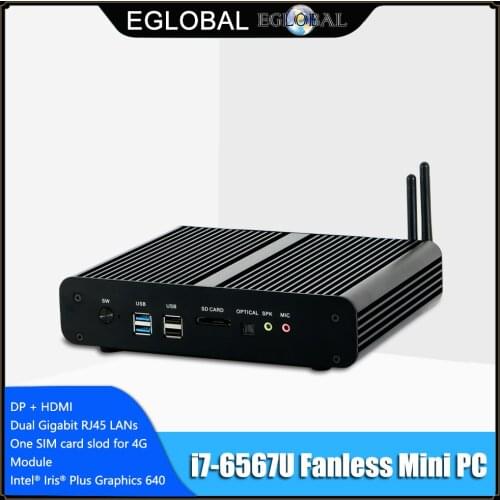 Eglobal 6th Gen Skylake Mini PC Core i7 6567U Max 3.6GHz Intel Iris Graphics 550 Micro Computer HTPC Windows 10 Linux Desktop