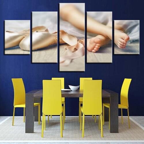 Modular Canvas HD Prints Baby Feet Posters Home decoration Wall Art Pictures 5 Pieces Ballet Shoes Paintings No Frame