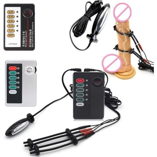Electro Shock Kit Anal Plug Vibrator Prostate Massage Masturbator Dildo Electro Pulse Stimulator Plug Penis Ring Sex Toy For Men