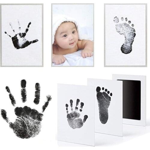 Footprint Set Baby Ink Storage Pads Memento Ink Newborn Photo Frames Sets Baby Gift Boxes Without Ink Tank Handprint Molding