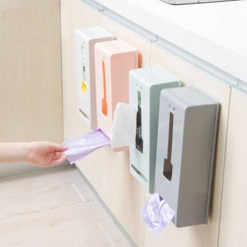 Hot sale Wall hanging plastic garbage bag tissue boxstorage box / kitchen extraction type sundries finishing box 29*12*8cm