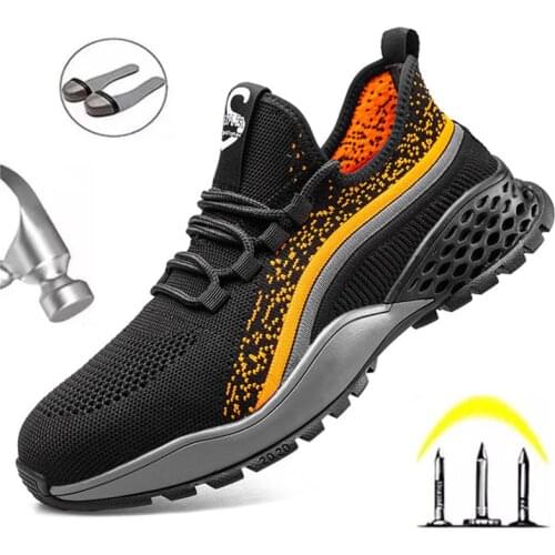 Indestructible Shoes Men Safety Work Shoes with Steel Toe Cap Puncture-Proof Boots Lightweight Breathable Sneakers Dropshippin
