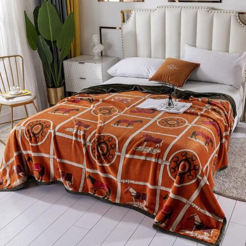 2021new Soft Warm Coral Fleece Blanket Sheet Bedspread Sofa Throw Light Thin Mechanical Wash Flannel Blankets