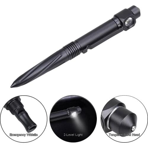 New Portable 3-In-1 Tactical Flashlight Aluminum Alloy Led Torch Emergency Whistle For Outdoor Camping Hiking Riding