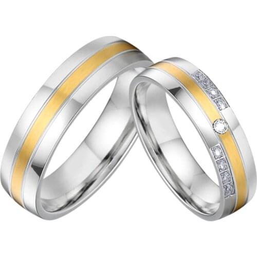 1 Pair Alliances Wedding Rings Set For Men And Women Romantic Paris Style Silver White Gold Color Couple Finger Ring Marriage