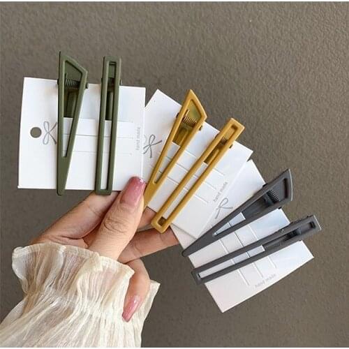 Simple metal hairpin Korean straight clip net red ins back of the head hair clip broken hair duckbill clip headdress girl