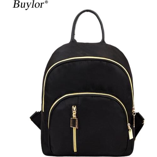 Buylor Backpack For Women Waterproof Nylon Mini Backpack Personality Trend Multi-Function Ladies Shoulder Bag Purse