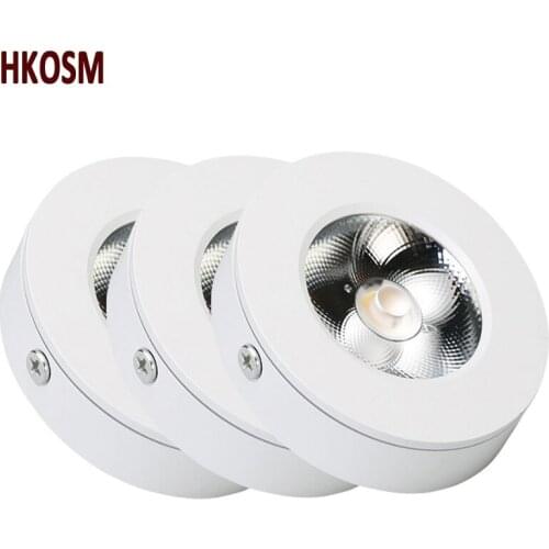 3W 5w 7w Surface Mount Cob Led Spot Down Light Ultra Thin Driverless downlights warm white / white No Drill Holes Need
