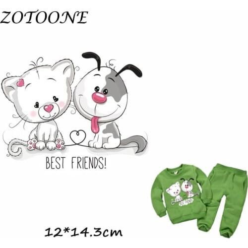 ZOTOONE Cute BEST FRIEND Dog Patch Iron on Transfer Patches for Clothing Beaded Applique Clothes Animal DIY Accessory Decoration