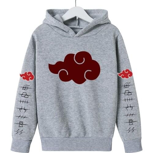 Japanese Anime Akatsuki Cloud Symbols Pullover Hoodie Childrens Manga Hoodies Streetwear Itachi 2021 Boys Girls Sweatshirt Tops