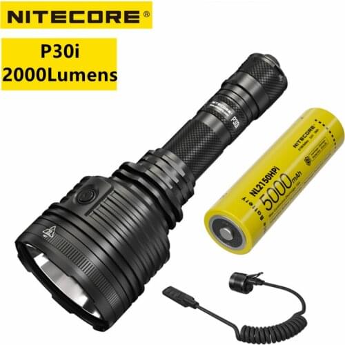 NITECORE P30i Flashlight 2000Lumens Rechargeable With 5000mAH Battey Hard Light High-Powerful Spootlight For Searching