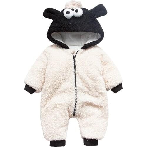 Newborn Baby Winter Cute Animal Rompers Warm Clothing for Girls/Boys Fleece Costume Baby Thicken Cotton-padded Jumpsuits