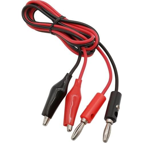 1Pcs Lead Connector Dual Banana Plug to Alligator Clip Test Cable Crocodile Clips Length 1 Meter for Multimeter Measure Tool