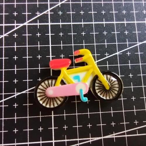 1pcs/lot Resin flat back cartoon bike 35mm Ornaments Micro landscape Ornaments Creative Home Gardening Decorations
