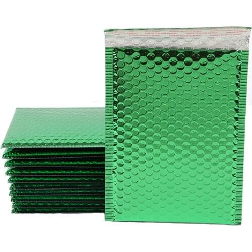 100Pcs Metallic Bubble Mailer Padded Shipping Envelopes Green Aluminum Film Courier Bags Gift Packaging Envelope 18x23cm/20x25cm