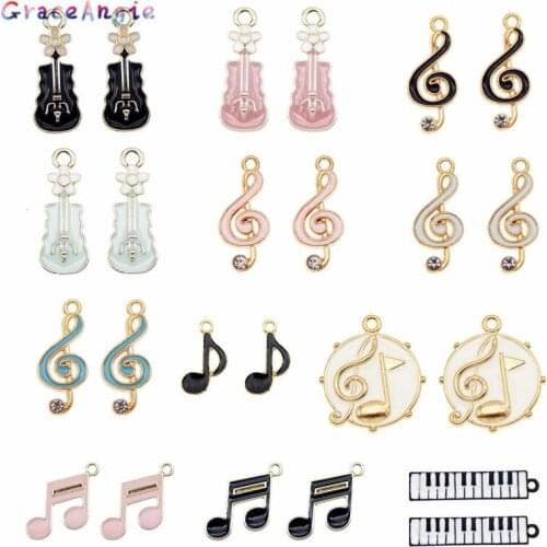 12pcs Mix Musical symbol Jewelry charms Musical instrument pendant For Earrings Necklace Making package DIY Handmade Gift trendy