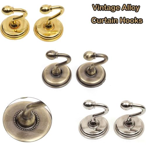 2Pcs Alloy Curtain Holdback Wall Tie Back Hooks Hanger Holder Living Room Home Decoration Towel Curtain Hook Accessories