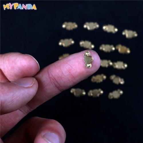 20pcs 1/12 Hardware Golden Metal Drawer Handle Pulls Toys Dollhouse Miniatur Furniture for Children Kids Doll House Accessories