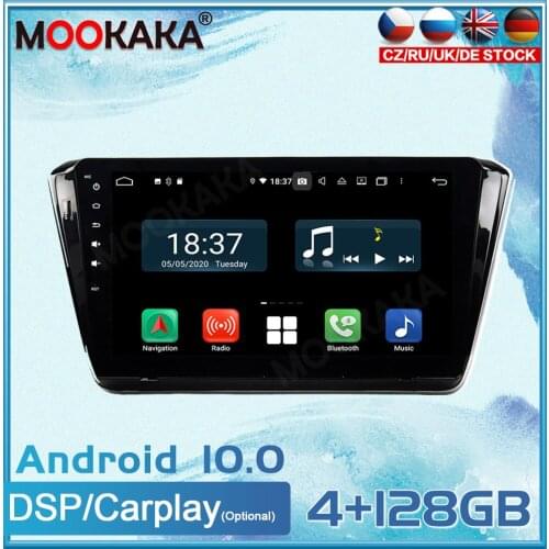4+128GB Android 10.0 For SKODA SUPERB 2015 Car Radio GPS Navigation Multimedia Player Radio Tape Auto Stereo Headunit Carplay
