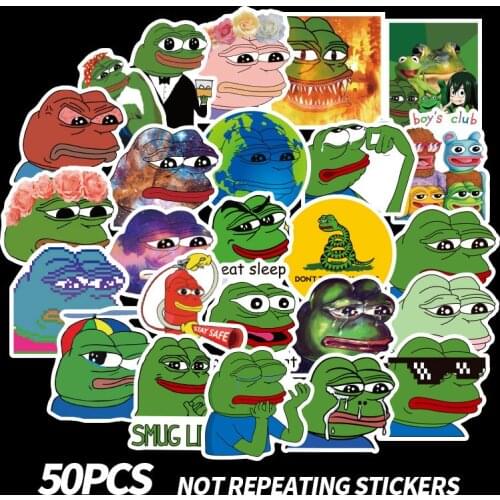 50PCS Cartoon Anime Frog Waterproof Stickers for Car Styling Motorcycle Laptop Travel Luggage Cool Funny Sticker Bomb JDM Decal