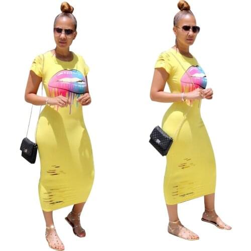 56YS3111 Wholesale Items Summer High Quality Streetwear Drop Shoulder Printed Curved Hem Pregnant O Neck Long Line Loose Outfits