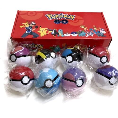 8Pcs/set Pokemon Pokeball Set Pop-up Elf Ball Toys TAKARA TOMY Original Pokemon Monster Elf Ball Pikachu Kid Gifts
