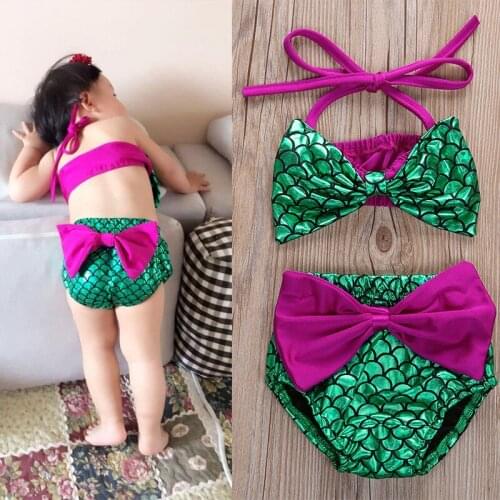 0-24 Months One-piece Newborn Toddler Baby Girls Mermaid Bikini Set Swimwear Swimsuit Swimming Costume