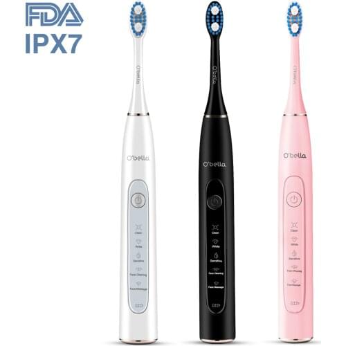 O'bella T10 Electric Toothbrush USB Rechargeable Sonic Electrric Toothbrush Upgraded Ultrasonic Toothbrush Face brush for lover
