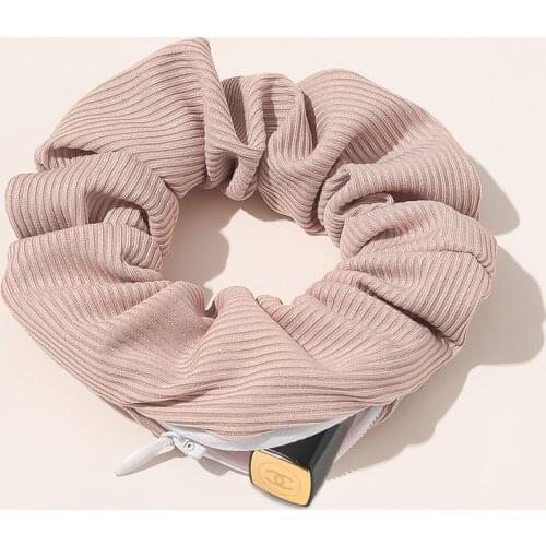Cotton Scrunchies for Women Hair Accessories Girl Elastic Hair Bands Cute Scrunchie with Zipper Hair Ties 2020 Winter New