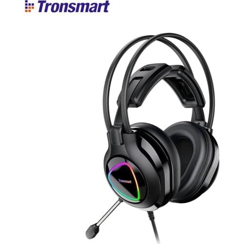 Tronsmart Glary Alpha Gaming Headset with Colorful LED Lighting 3.5mm USB Port Gaming Headphone for PS4,Switch,Laptop and PC