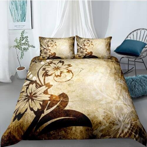2/3pcs Bedding Set Luxury Flower Printed Duvet Cover Bed Cover Queen King Size Comforter Cover High Quality Quilt Covers