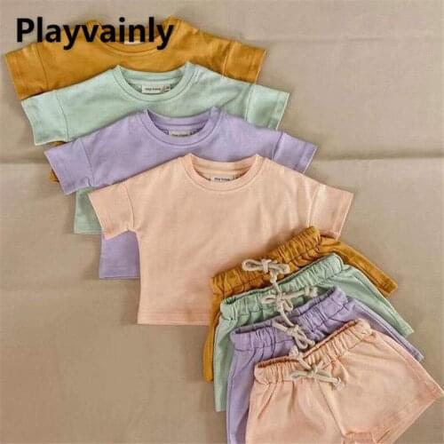 Summer Boys Girls T-shirts 2021 New Baby Cotton Short Sleeve T-shirts Children Clothing E10031