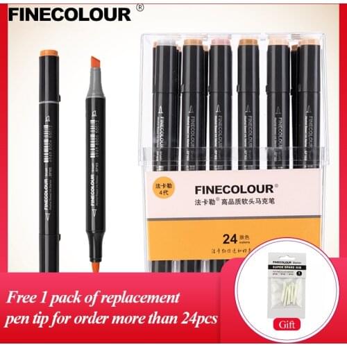 Finecolour EF103 12/24/36 Skin Colors Alcohol Based Ink Art Markers Calligraphy Marker Double-Headed Brush Markers For Drawing