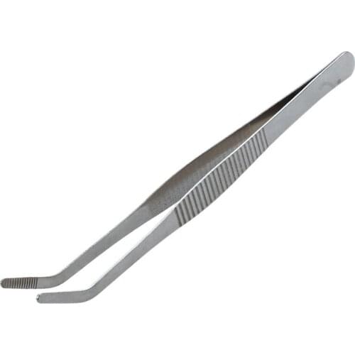 Silver Tone Metal Chinese Kongfu Cha Dao Tea Tong Tweezers 7.4" Long CNIM Hot