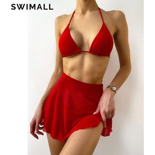 Micro Bikini 2021 Sexy Three-piece Swimsuit Women Push Up Bikini Set Swimwear Female Halter Brazilian Bathing Suit Swim Suit