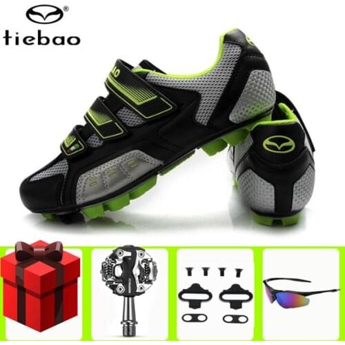TIEBAO Men Cycling Shoes Breathable Self-Locking Sapatilha Ciclismo Mtb Mountain Bike Shoes Bicycle Racing Triathlon Sports Shoe