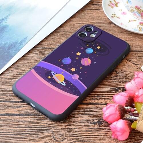 For iPhone Macrocosmic Cereal Print Soft Matt Apple iPhone Case