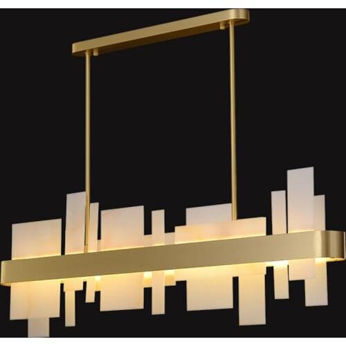 New modern chandelier gold lamp AC110V 220V long dining room living room decoration led chandelier lighting