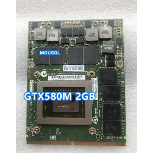 GTX580M GTX 580M GDDR5 2GB N12E-GTX2-A1 Vga Graphics Video Card For Dell Alienware M15X M17X R2 R3 R4 M18X