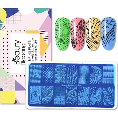 2021 New Designs Popular Nail Art Stamping Plates Spiral Wave Dot Nail Art Printing Plate Stamping Template Mold Nail Art Tools