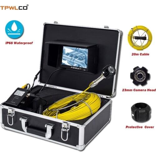 1000TVL 7inch Pipe Drain Sewer Inspection Video Camera System IP68 Waterproof 12Pcs LEDs 23mm Duct Industrial Endoscope Camera