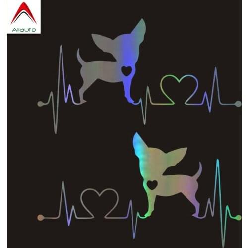 Aliauto Personality Fashion Car Stickers Lovely Chihuahua Dog Decoration 3D Reflective Decal Automobile Styling,11cm*6cm