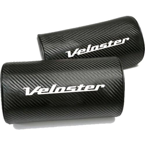 Carbon Fiber Texture PU leather For Hyundai Veloster Car Seat Head Neck Rest Cushion Headrest Pad Car Neck Pillow