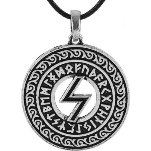 Valknut Punk Style Neckalce Fashion Jewelry Men Runes Flash Viking Round Pendant Norse Slavic Pagan Necklace