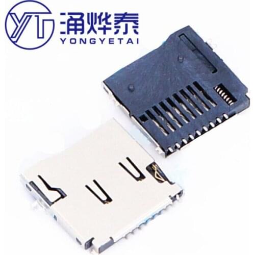YYT Dual compression TF card holder SD small card self-ejection MicroSD mobile phone memory card holder External welding card