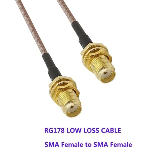 1Pcs SMA Female to SMA Female Adapter 15CM RG178 Pigtail Cable Wire Connector Antenna Extendor