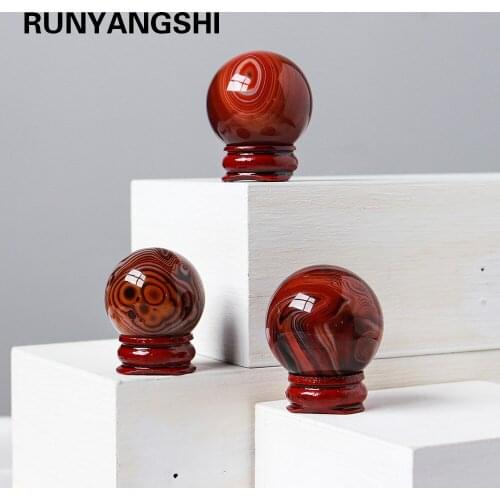 1PC Natural crystal Ball wrapping wire agate Crystal sphere Wicca Chakra Massage Globe Trinket Decor With Stand Ornament